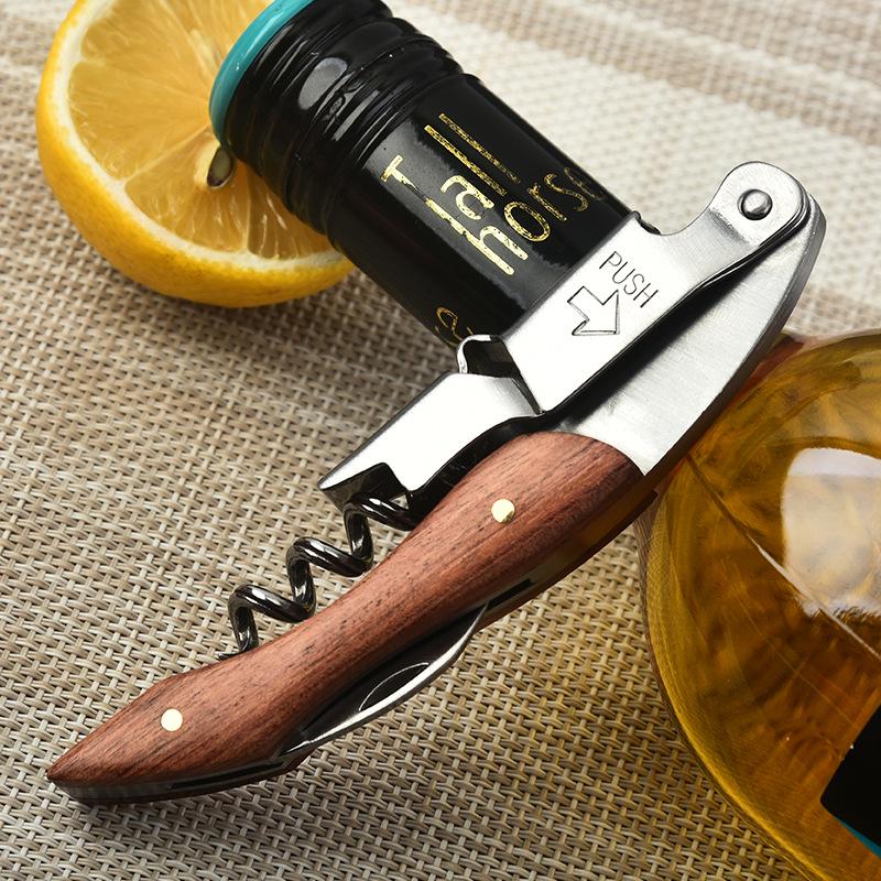 Multifunctional Wooden Handle Seahorse Wine Opener and Knife 12*3 cm