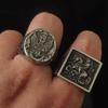 Vintage Stainless Steel Double Eagle Emblem Rings Punk Hip Hop Fashion Cross Ring for Men Biker Amulet Jewelry Gift Dropshipping