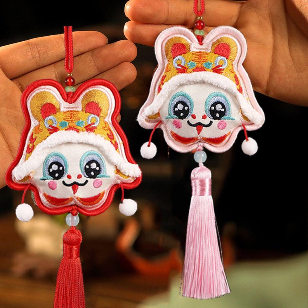 Embroidery Hanging Neck Fragrant Bag Chinese Style Dancing Lion Pendant  for Clothes Bags Car