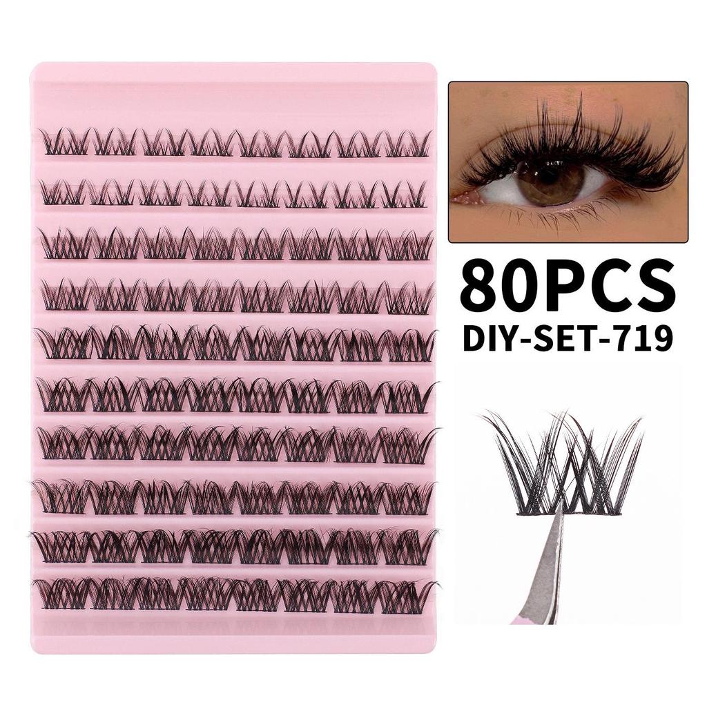 DIY Natürliches D-Locken Cluster Wimpern-Set – Leicht, Selbstklebend, Perfekt für den täglichen Gebrauch