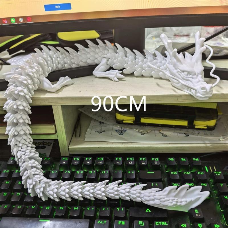 30CM 90cm 3D Printed Conjoined Dragon Ornaments Joints Can Move Creative Dragon Plants Rockery Fish Tank Landscaping Decoration