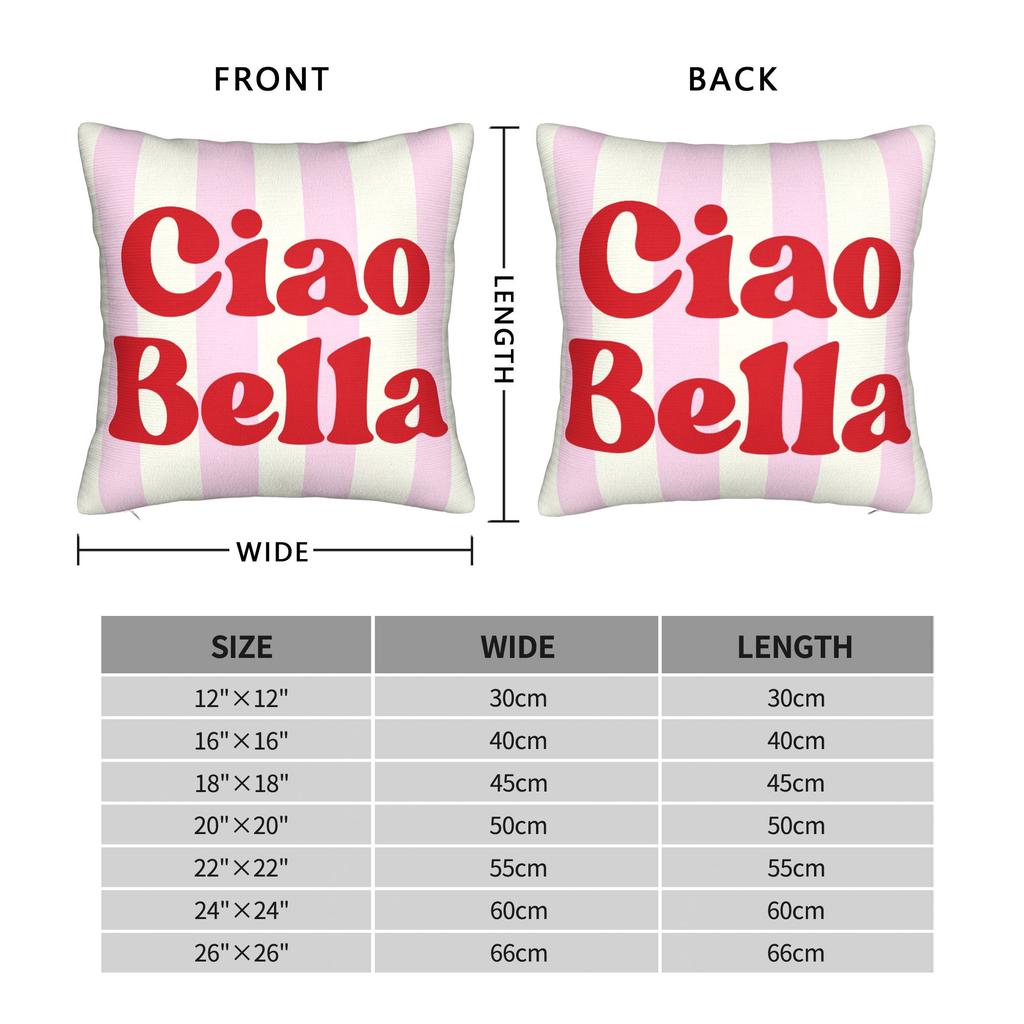 Ciao Bella Art Design Pillow Cover Cute Funny Pillow Case For Living Room Chair Comfy Pillowcases Gift