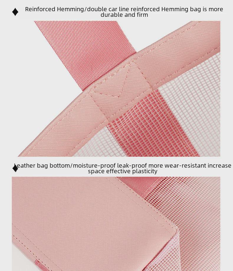 Solid Color Beach Bag: Portable Outdoor Travel and Swimming Storage Solution