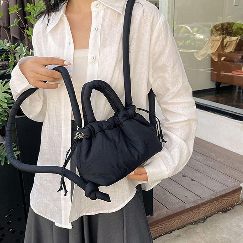 Yogodlns Fashion Small Puffer Tote Bag Designer Padded Women Shoulder Bags Nylon Down Cotton Crossbody Bag Mini Lady Handbags