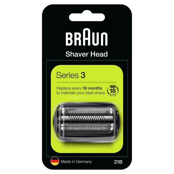 Tête de Rechange - BRAUN - 21B - Pour rasoir électrique Série 3 - Noir