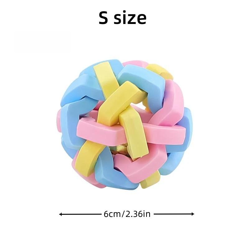 1PC Soft Colorful Pet Ball Toy Small Toy Dog's Toy Cat Toys Pet Dog Ball Bell Chew Toys Play Teeth Training Pet Products