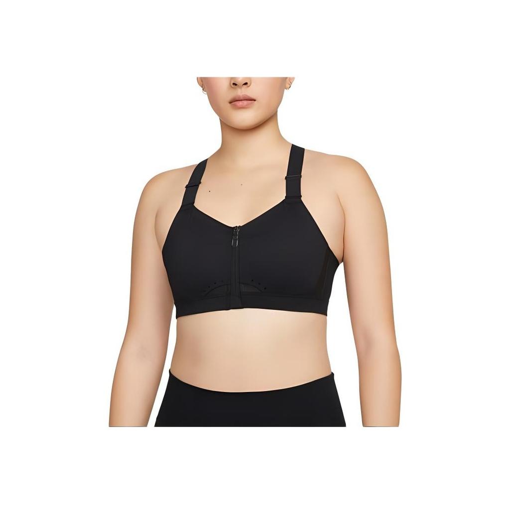 Nike Solid High Support Polstret Sports-BH med Frontglidelås Dameundertøy Svart DD0436-010