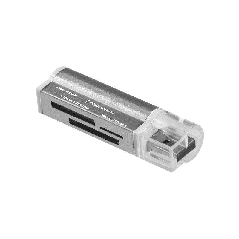All-in-One Aluminum Alloy High-Speed SD/TF/MS/PSP Card Reader for Mobile Phones and Cameras