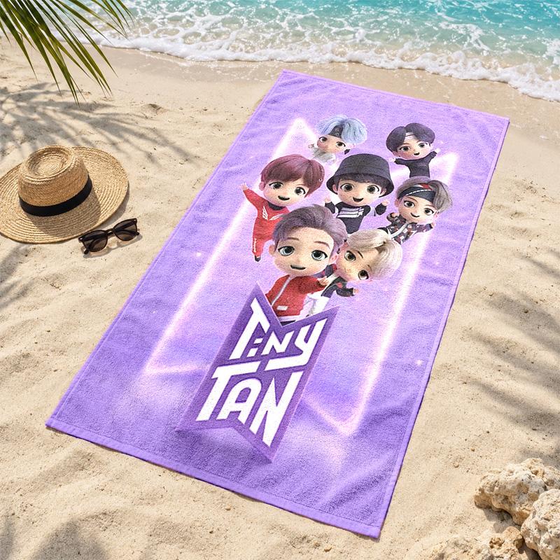 BT21 Microfiber Beach Towel Quick Dry Sand Free Lightweight Beach Towels for Travel Swimming Camping