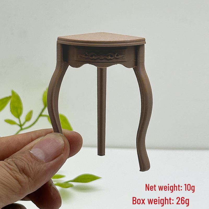 1:12 Dollhouse Miniature Furniture - Small Side Table & Corner Coffee Table Toy