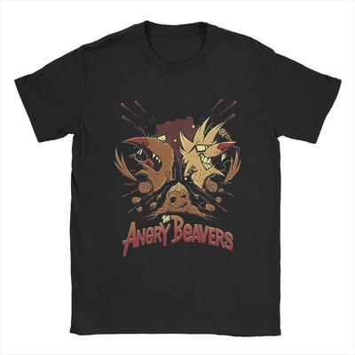 Men's T-Shirts Angry Beavers Funny Cotton Tees Short Sleeve T Shirts Round Collar Tops Summer
