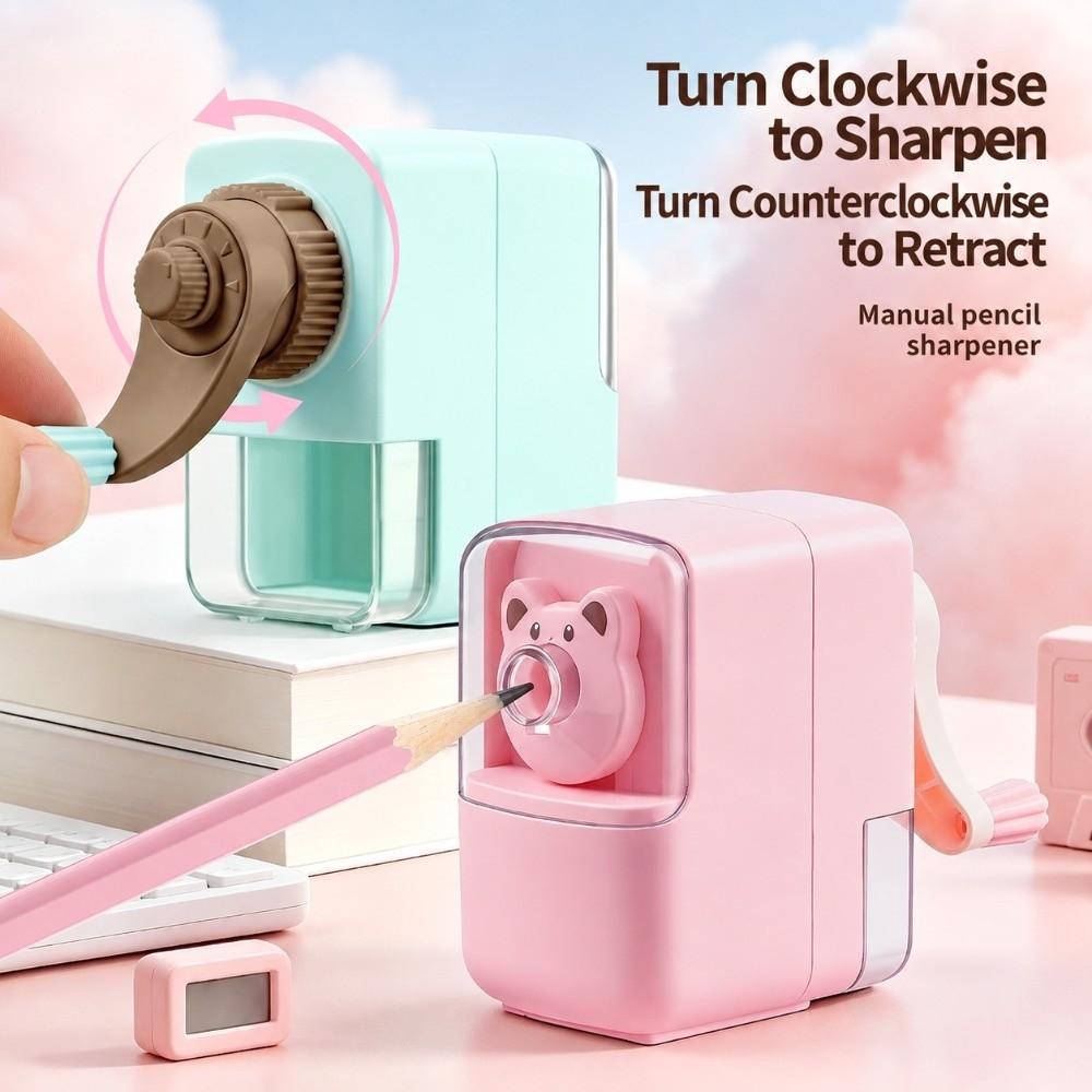Auto Feed Pencil Sharpener 5 Gears Adjustable Tip Thickness Manual Pencil Sharpener Students