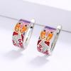 Creative Earrings for Women's Colorful Epoxy Cat Face Earrings Unique Handmade Enamel Jewelry Bridal Earrings