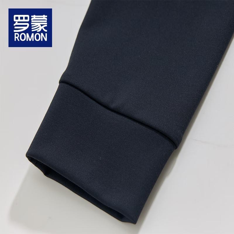 ROMON Men's Long-Sleeve Business Casual Polo Shirt