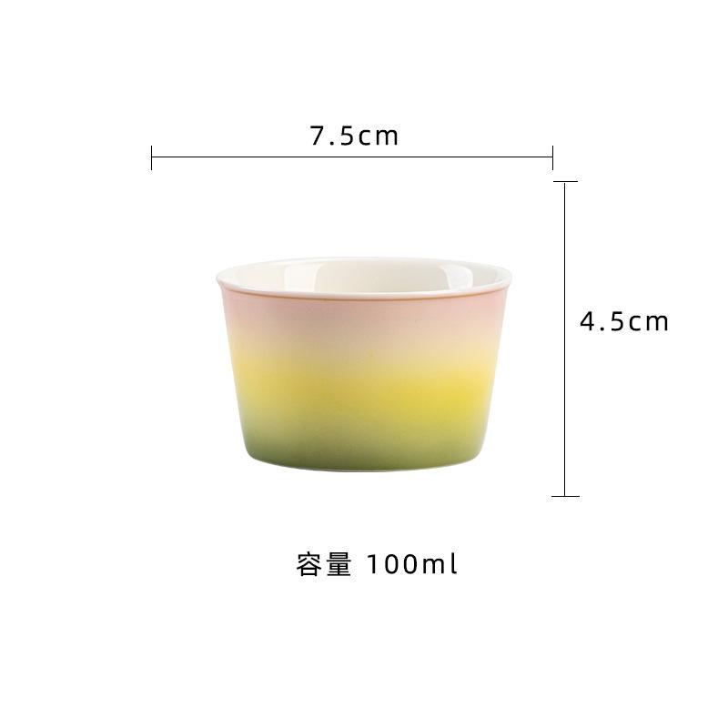 

100ml Gradient Color Straight Tube Teacup Boutique Tea Bowl Jug Tea-tasting Meditation Cup Jianzhan Master Cups Drinkware Craft