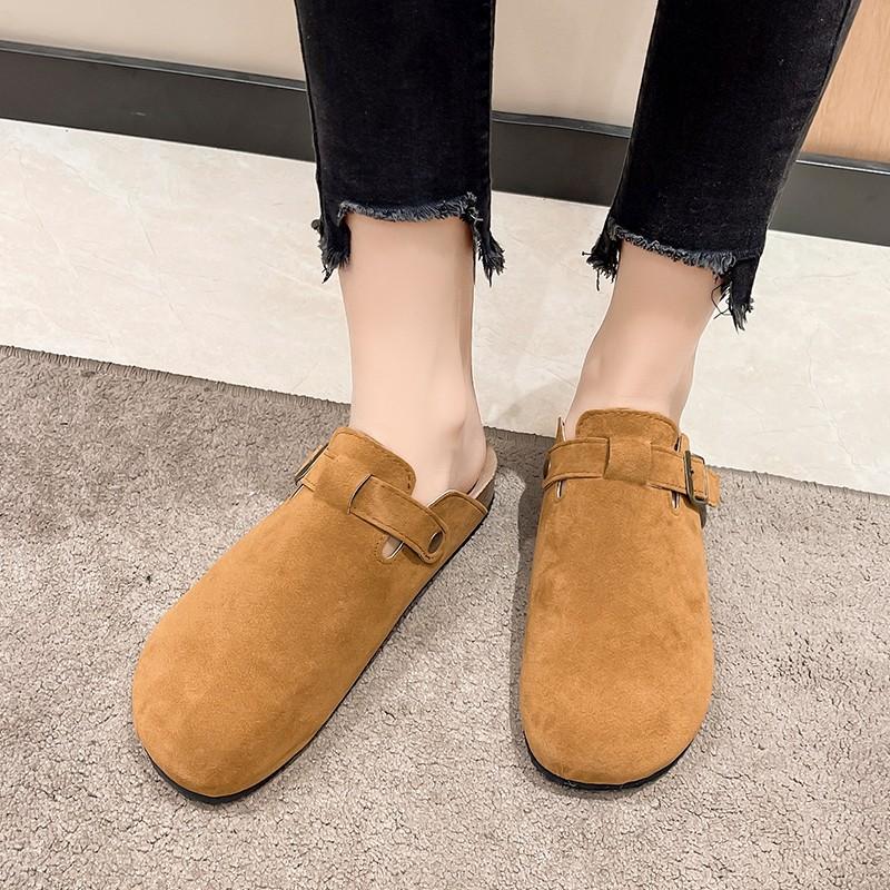 Fashion Comwarm Fashion Clogs Slippers For Women Men Cork Mules Soft Suede Clogs Flats Slippers Outdoor Beach Slippers With Arch Support