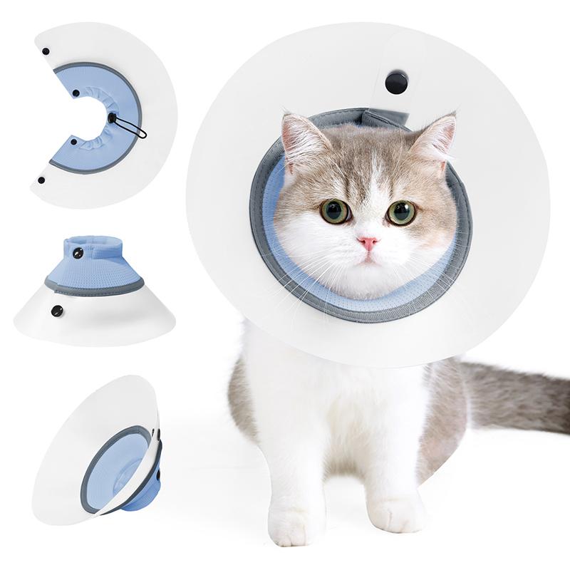 Adjustable Elizabeth Cat Collar Lightweight Anti-Bite Lick Transparent Health Training Pet Protective Collar for Cat Jouet Chats