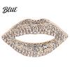 Outfit Embellishments Sexy Rhinestone Lip Brooch for Women Red Shape Lapel Women Pins Pin Clothing Accessory Suits Coats Scarves Shawls Bags
