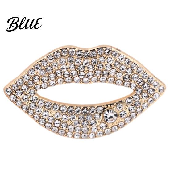 Outfit Embellishments Sexy Rhinestone Lip Brooch for Women Red Shape Lapel Women Pins Pin Clothing Accessory Suits Coats Scarves Shawls Bags