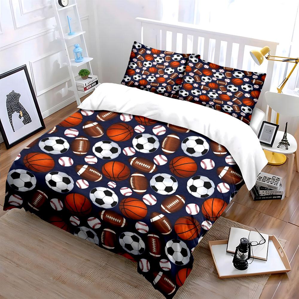 Sports Ball Pattern Bedding Set Bedding Duvet Cover Set Duvet Cover Pillowcases (1 * Duvet Cover 2 * Pillowcases, Without Duvet Insert)