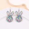 Acrylic Bunny Pendant Earrings Flower Easter Egg Dangle Earrings Easter Egg Earrings  Gifts
