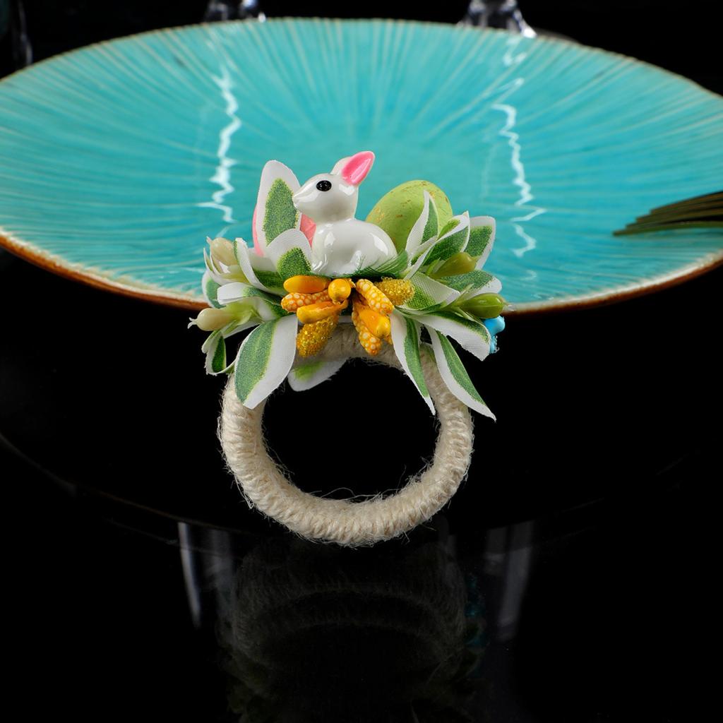 Easter Bunny Napkin Ring Foam Easter Egg Holiday Decor Napkin Holder Artificial  Napkin Ring