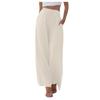 Women's Cotton Linen Summer Wide Leg Pants Flowy Wide Leg Color Beach Pants With Pockets