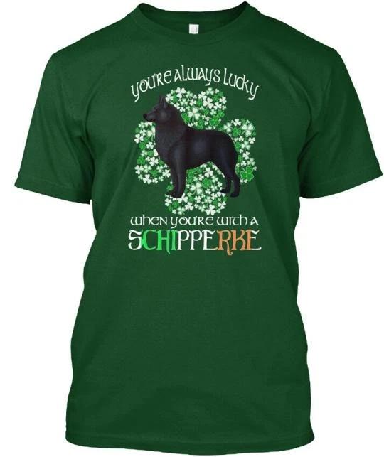 

St Patrick Day With A Schipperke T shirt Made in the USA Size S to 5XL S