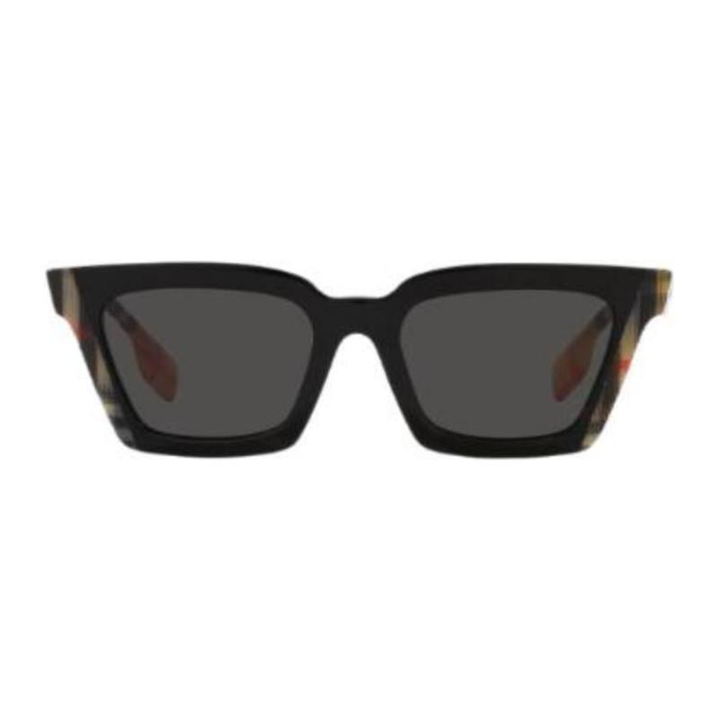 Burberry Temple Check Detail Rectangular Sunglasses Women’s Black