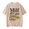 I Love Fish Fun Emoji Pack Tshirt Stylish Retro ShortSleeve TShirt Loose Fit Pure Cotton SpringSummer New Couple Shirt