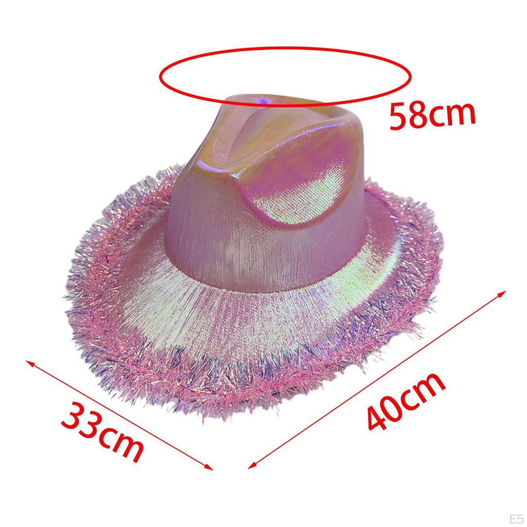 Cowboy Hat, Glitter Cowgirl Hats, Dress Up Decorative Breathable Headwear Sun Hat Jazz for