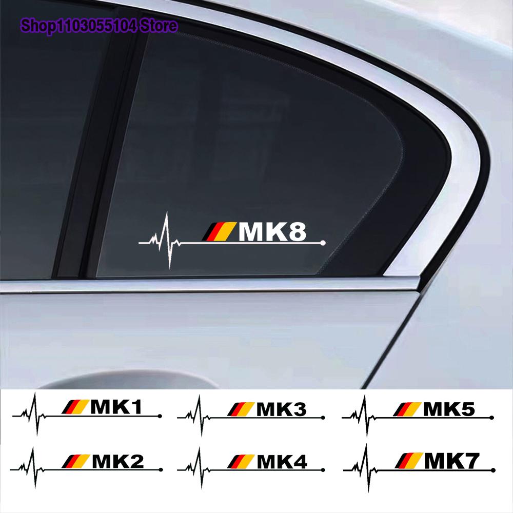 D4 2pcs Reflective Car Window Sticker For Volkswagen VW GOLF 4 5 6 7 MK7 MK4 MK5 MK6 MK1 MK2 MK3 MK8