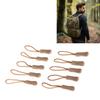 10x Zipper Pulls Slider Cord Rope Puller Ends Lock Zip Clip Buckle For Bag EDC Khaki