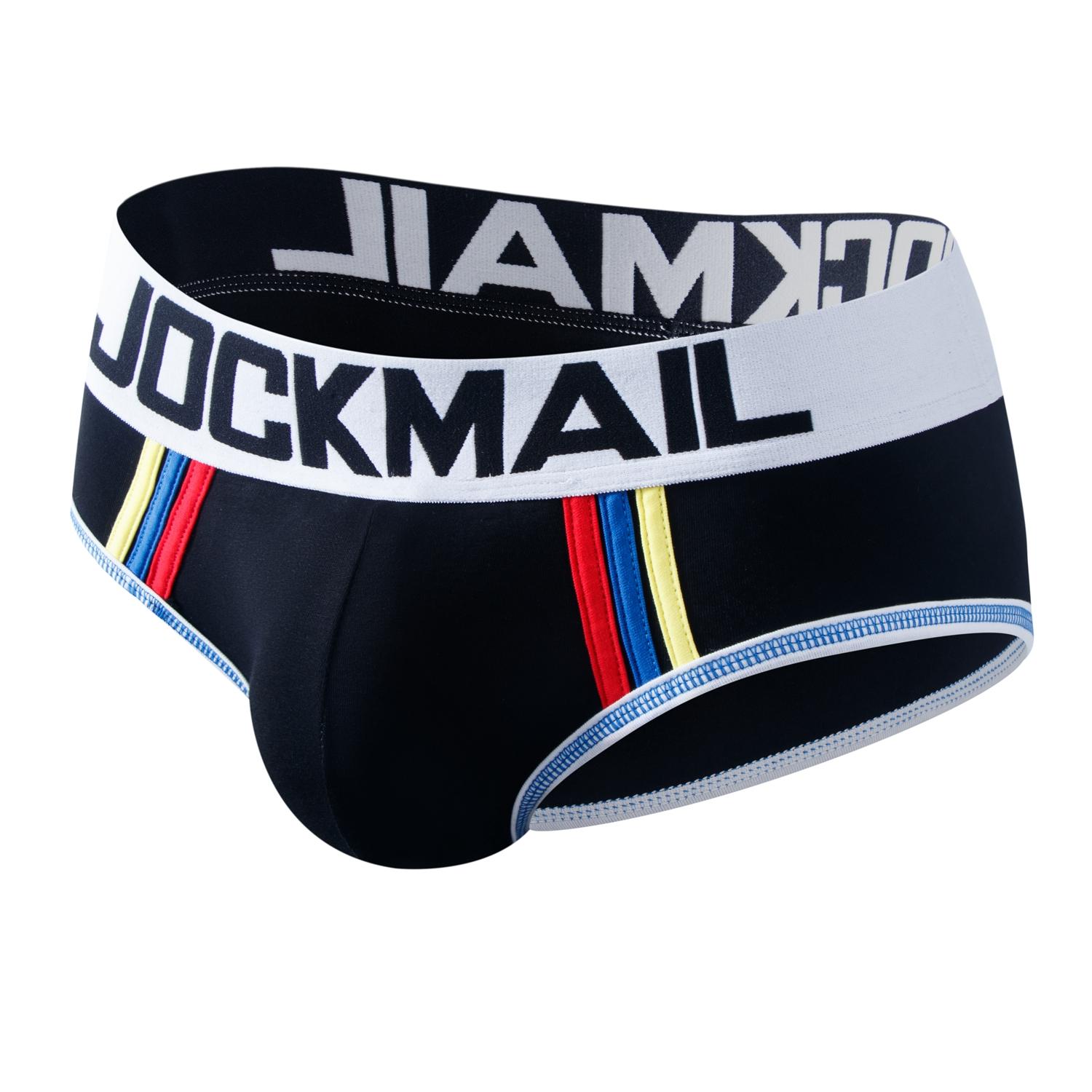 

Трусы JOCKMAIL, хлопковое мужское нижнее белье со встроенным мошоночным мешочком, дышащие, мягкие, удобные повседневные трусы для отдыха с блокировкой цвета XL чёрный