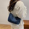 Denim Shoulder Bag with Adjustable Strap