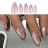 24pcs Almond Cats Eye Short Press On Nail Fashionable And Simple Stick On Nail Acrylic False Nail For Multiple Occasion