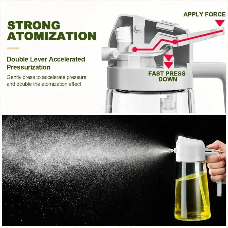 2 in 1 Olive Oil Sprayer Kitchen Oil Spray Bottle Olive Acid Sprayer Oil Mouth for Cooking BBQ Baking OilsDispenser Accessories