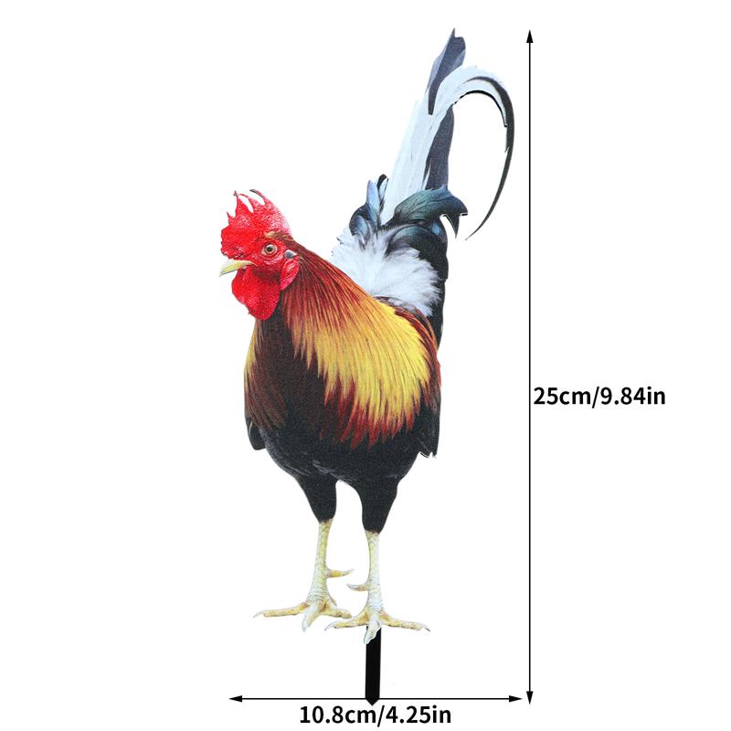 

1 шт. Декор для двора петуха, устойчивая к атмосферным воздействиям скульптура для куриного забора, садовые украшения из акрила для украшения заднего двора в саду