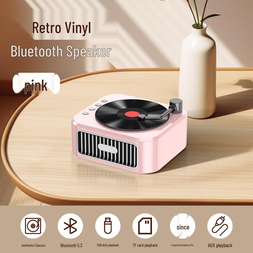 Retro bezdrátový Bluetooth reproduktor s USB a slotem pro kartu – přenosný venkovní mini mini pro notebook a domácí karaoke.