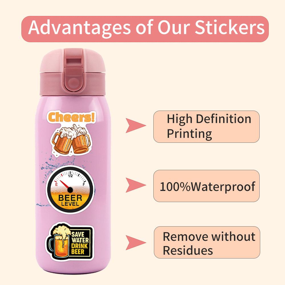 55 Neue Bier Bier Doodle Aufkleber Roller Koffer Wasserbecher Cartoon Aufkleber