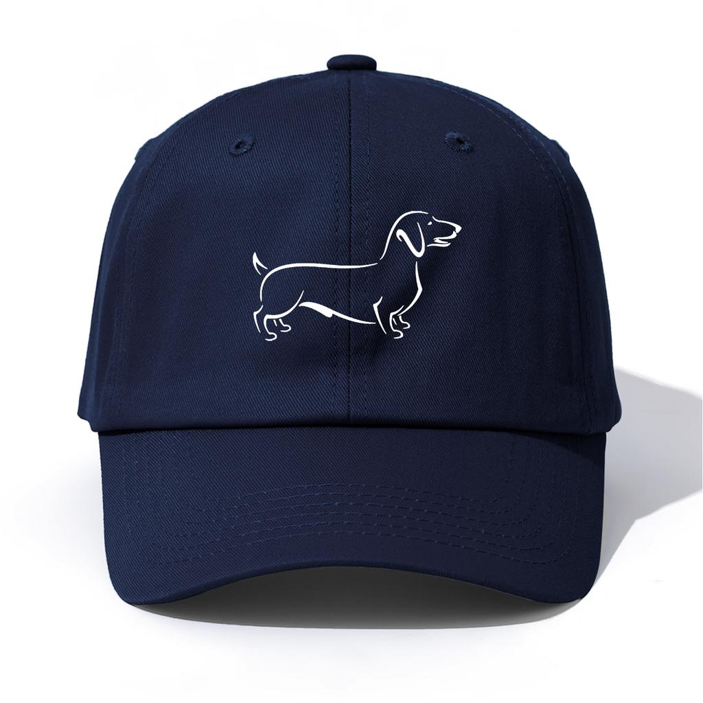 1pc Dachshund Print  Baseball Cap for Adults,  Minimalist Retro Style Casual Soft Adjustable Dad Hat, Perfect As Gift