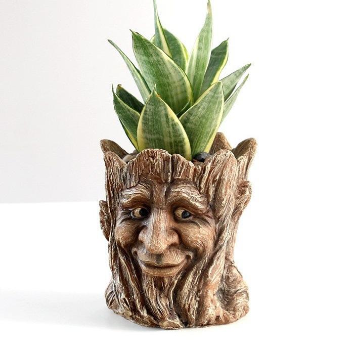 Outdoor Resin Animal Lion Heads Flower Pot Statue Ornament Balcony Garden Lawn Figurines Crafts Courtyard Accessories Decoration