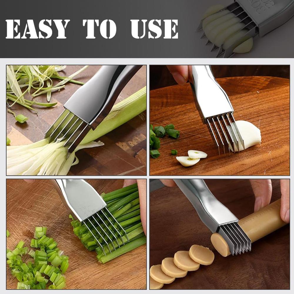 Stainless Steel Chopped Green Onion Knife Multifunctional Food Slicer Gadget