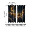 2 Pcs   Filtering Curtains (excluding Rods   Non-movable   Without Batteries) Elegant Sun and Moon Castle for Use In Bedrooms and