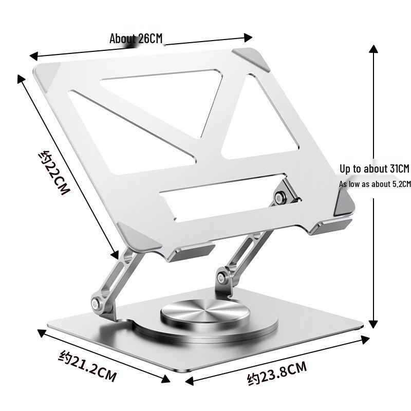 Adjustable Vertical Rotating Laptop Stand with Heat Dissipation & Foldable Design