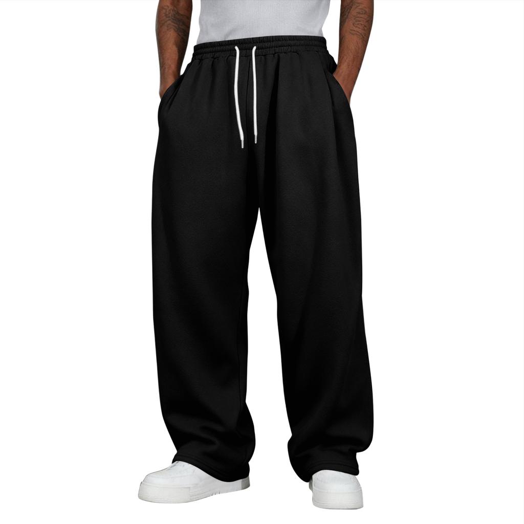 Pantaloni da tuta casual larghi da uomo con elastico in vita e coulisse