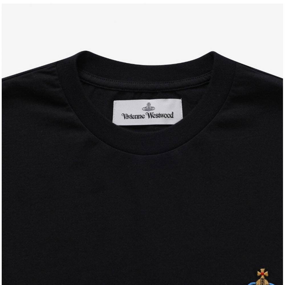 Vivienne Westwood 3g010013 J001m N401 Orb Of Logo Embroidery Public Short Sleeve Tee