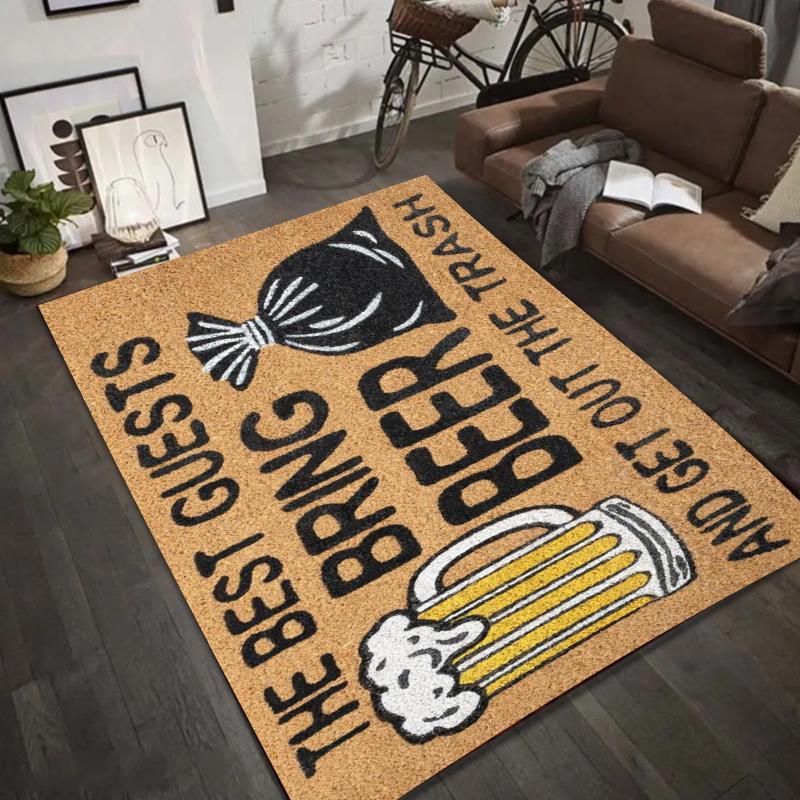 

Party Theme Alcohol Pattern Area Rug Non-Slip Carpet Mat for Living Room Home Decoration with Quote Rugs for Bedroom Carpet 40x60cm