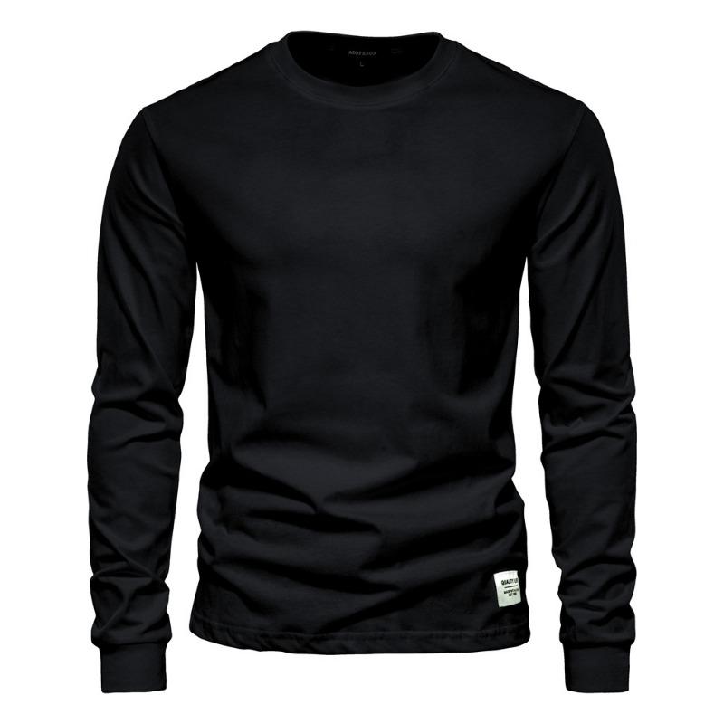 Men’s Euro Fit Solid Long Sleeve Cotton T-Shirt