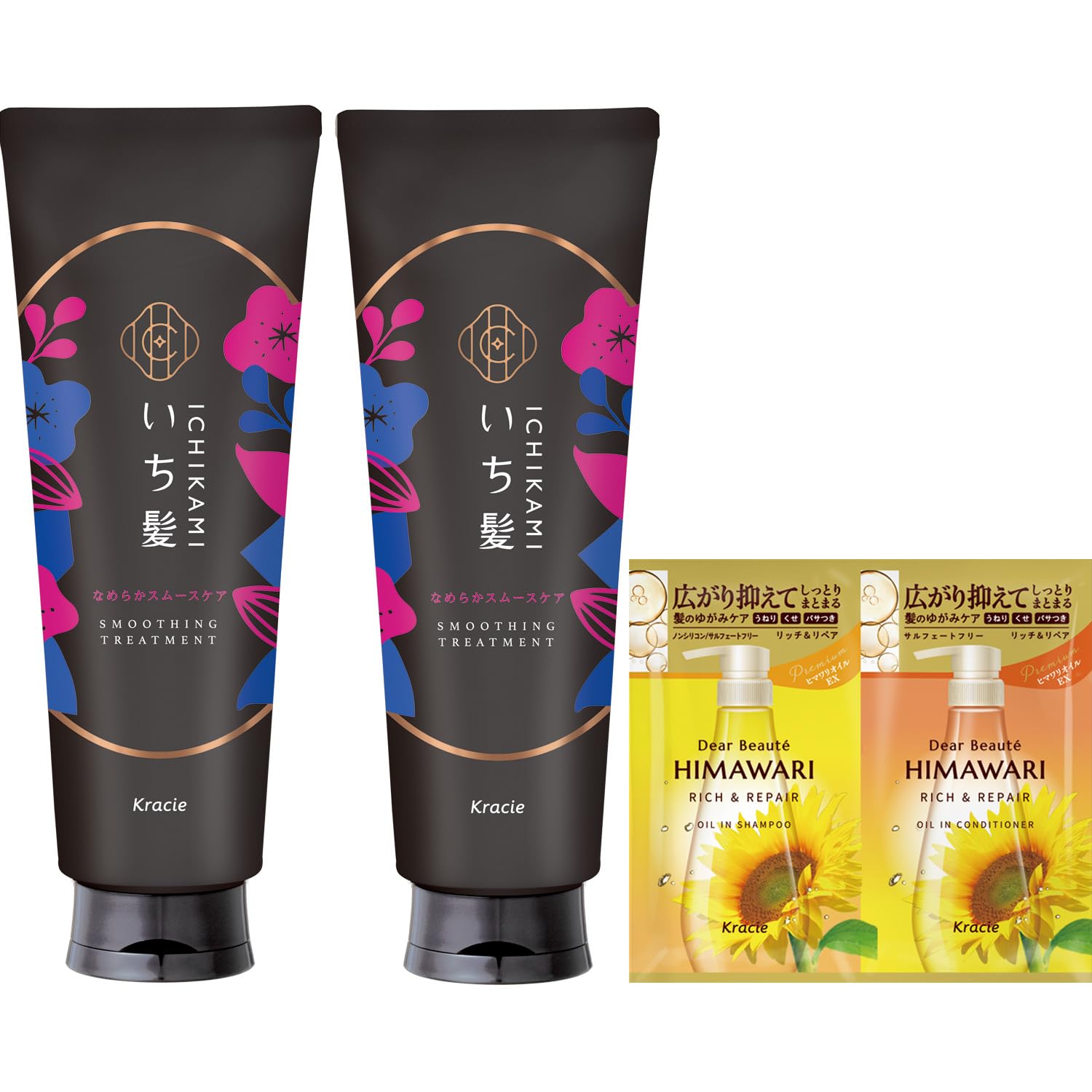 

Ichikami Rinse Treatment 230 г x 2 набора с бонусным набором для волос Hair Care Damage Repair [Smooth Care]
